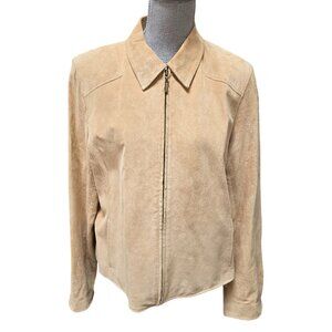 Vintage Liz Claiborne Women's Tan Suede Jacket XL
